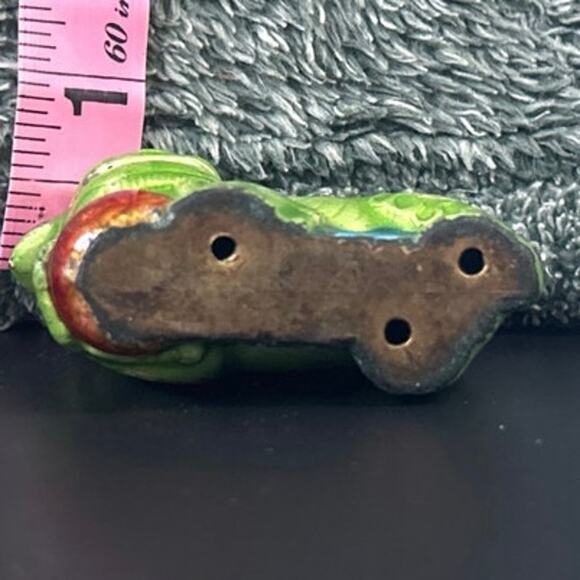 Chinese Cloisonné Enamel Miniature Foo Dog Brass Figurine ADORABLE - Picture 7 of 10